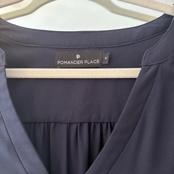 Pomander Place Navy Crepe Kenzo Mini Dress - Picture 3 of 5